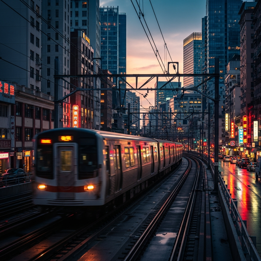 都市を走る路面電車