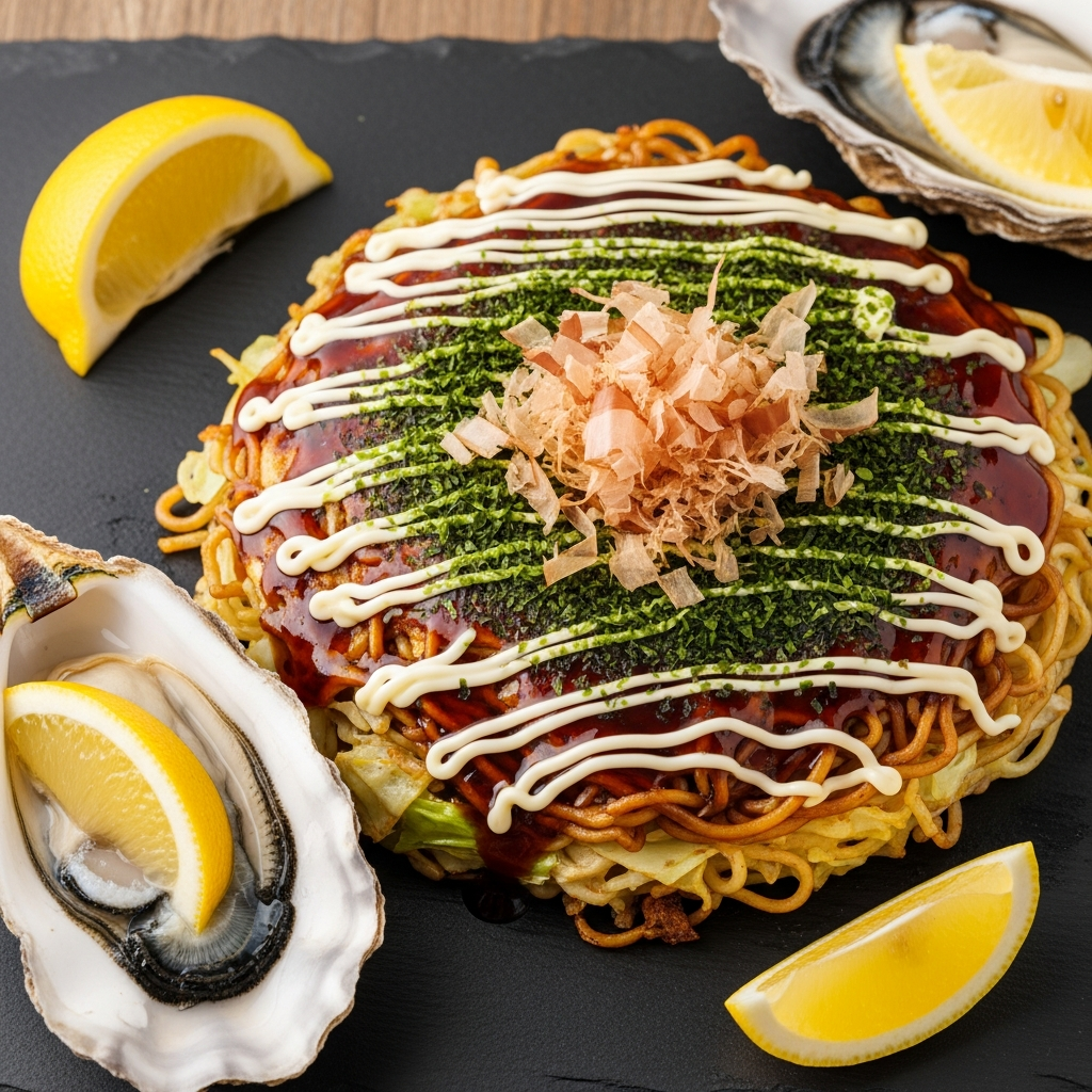 広島風お好み焼き・レモン 牡蠣