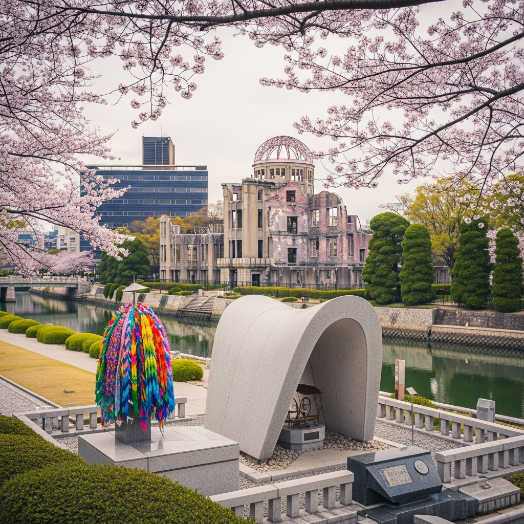 広島平和公園と原爆ドーム
