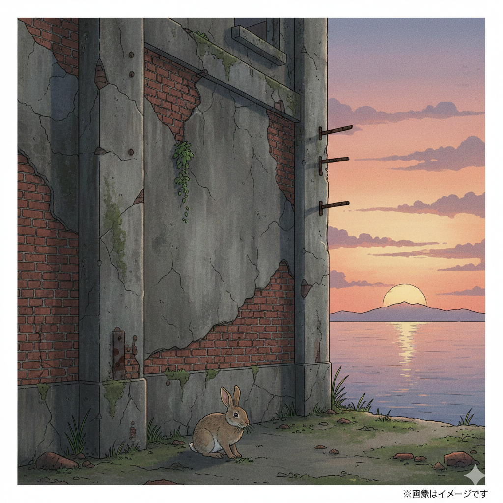 廃墟とうさぎのイメージ