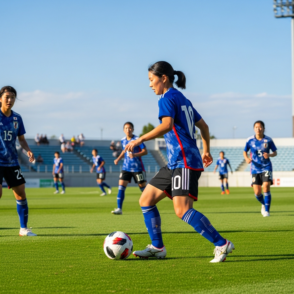 サッカーの試合をしている