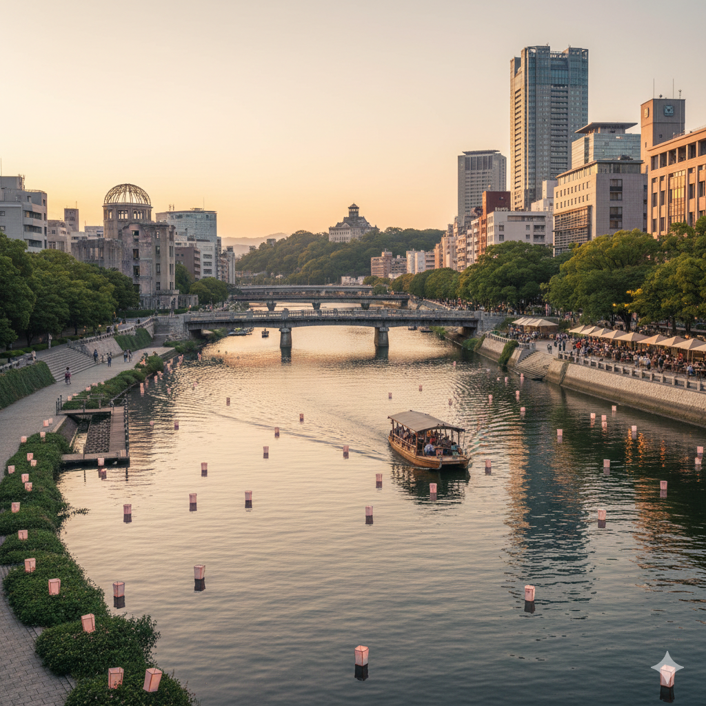 広島の川の景色