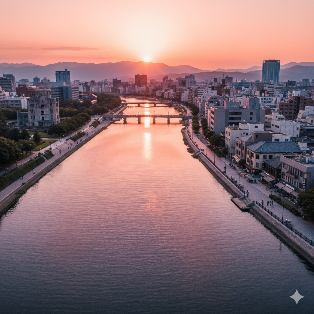 都市の中を流れる本川
