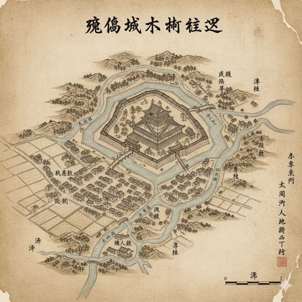 広島市の城下町の地図