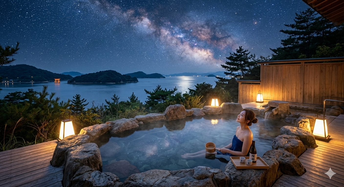 星空が見える露天風呂