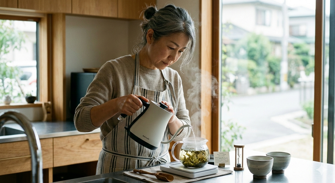紅茶を入れている